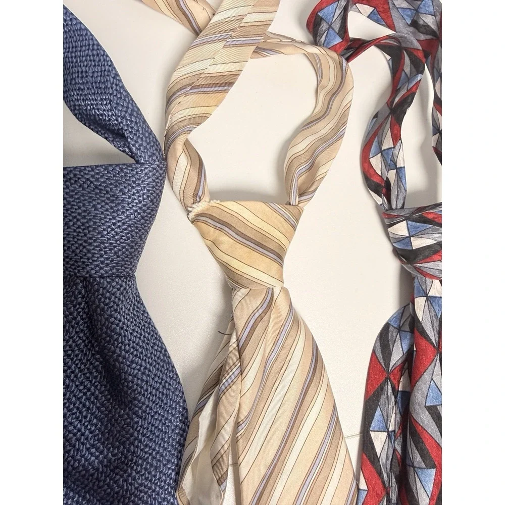 Lot Of 4 Vintage Luxury Rare Christian Dior ferragamo Valentino Silk Ties